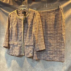 Allegra K Tweed Skirt Set